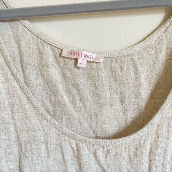Lottie Moss Linen Blend Beige Tunic Tie Tank Small - Picture 3 of 6
